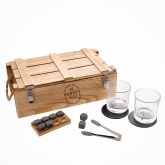 Thumbnail 1 - Rustic Wooden Case Complete Whiskey Gift Set