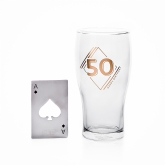 Thumbnail 1 - 50th Birthday Beer Glass & Bottle Opener