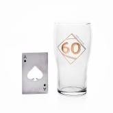 Thumbnail 1 - 60th Birthday Beer Glass & Bottle Opener