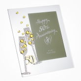 Thumbnail 1 - 50th Anniversary Crystal Flute 4x6 Photo Frame