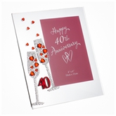 Thumbnail 1 - 40th Anniversary Crystal Flute 4x6 Photo Frame