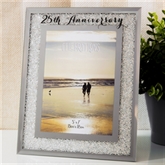 Thumbnail 1 - Crystal Border 25th Anniversary 5x7 Photo Frame