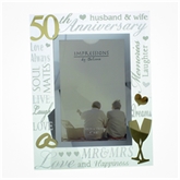 Thumbnail 1 - Mirror Words 50th Anniversary 4 x 6 Photo Frame