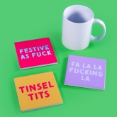 Thumbnail 1 - Cheeky Christmas Ceramic Coaster Set