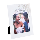 Thumbnail 2 - White Floral Glass Arch Photo Frame - 5" x 7"