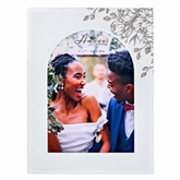 Thumbnail 4 - White Floral Glass Arch Photo Frame - 5" x 7"