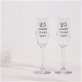 Thumbnail 1 - 25th Anniversary Champagne Flute Glasses - Set of 2