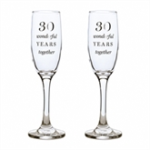 Thumbnail 1 - 30th Anniversary Champagne Flute Glasses - Set of 2
