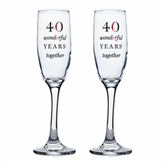 Thumbnail 1 - 40th Anniversary Champagne Flute Glasses - Set of 2