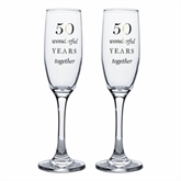 Thumbnail 1 - 50th Anniversary Champagne Flute Glasses - Set of 2