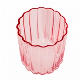Thumbnail 4 - Set of 2 Scalloped Pink Glass Tumblers