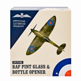 Thumbnail 2 - RAF Spitfire Etched Pint Glass & Bottle Opener Set