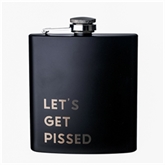 Thumbnail 1 - "Let's Get Pissed" Matt Black Hip Flask