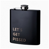 Thumbnail 2 - "Let's Get Pissed" Matt Black Hip Flask
