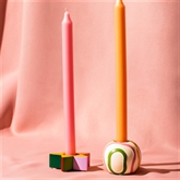 Thumbnail 1 - Raspberry Blossom Set of 2 Taper Candle Holders