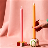 Thumbnail 3 - Raspberry Blossom Set of 2 Taper Candle Holders