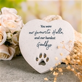 Thumbnail 1 - "You Were our Favourite Hello…" Heart Stone Pet Memorial