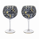 Thumbnail 1 - Set of 2 Zebra Print Gin Glasses
