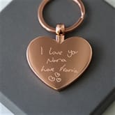 Thumbnail 3 - Personalised Heart Keyring with Engraved Handwriting