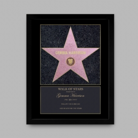 Personalised Walk of Stars Print (Black Frame)