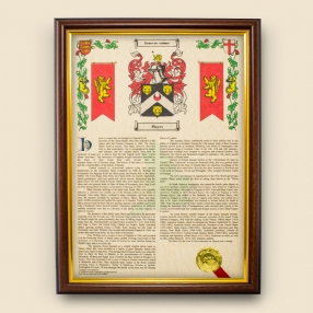 Personalised Coat of Arms and Surname History Print (Framed)