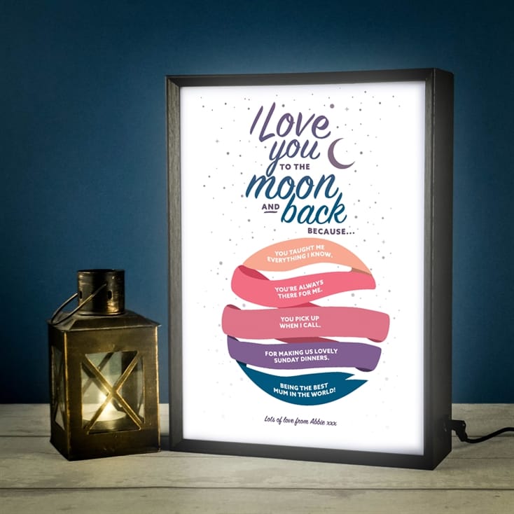 Personalised I Love You to the Moon and Back Light Box