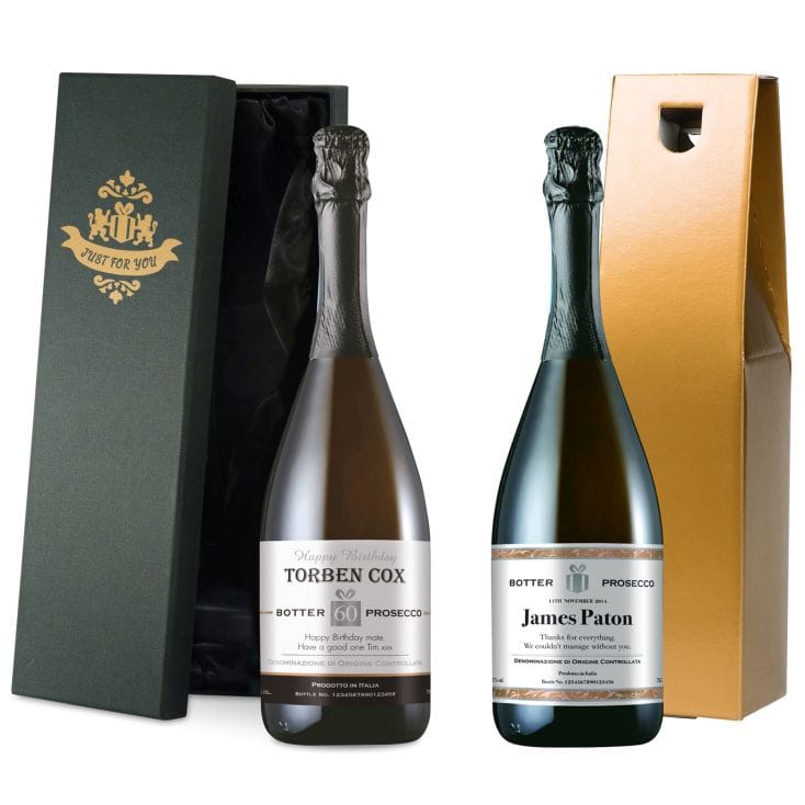 Personalised Prosecco Label and Gift Box