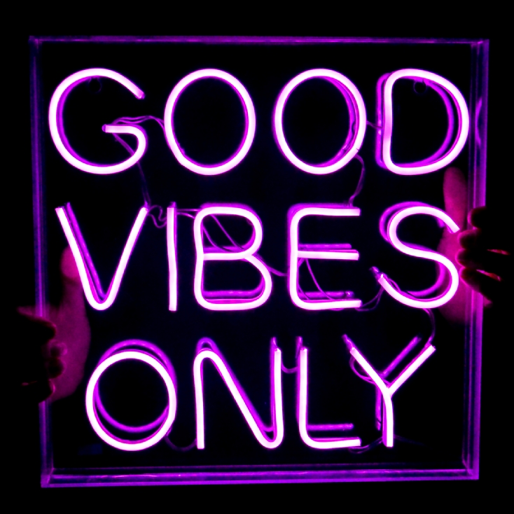 Neon good vibes only sign deals