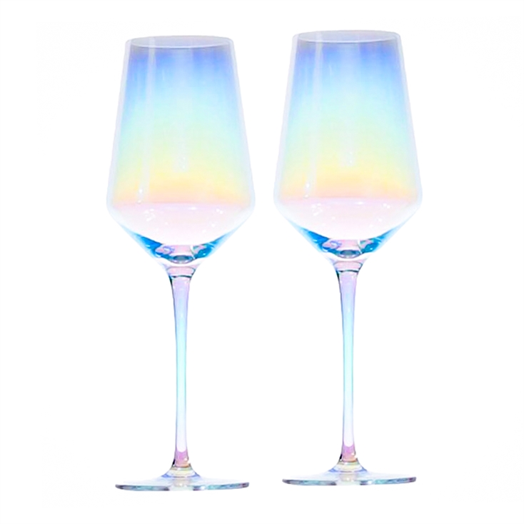 Set of 2 Rainbow Wine Glasses Find Me A Gift