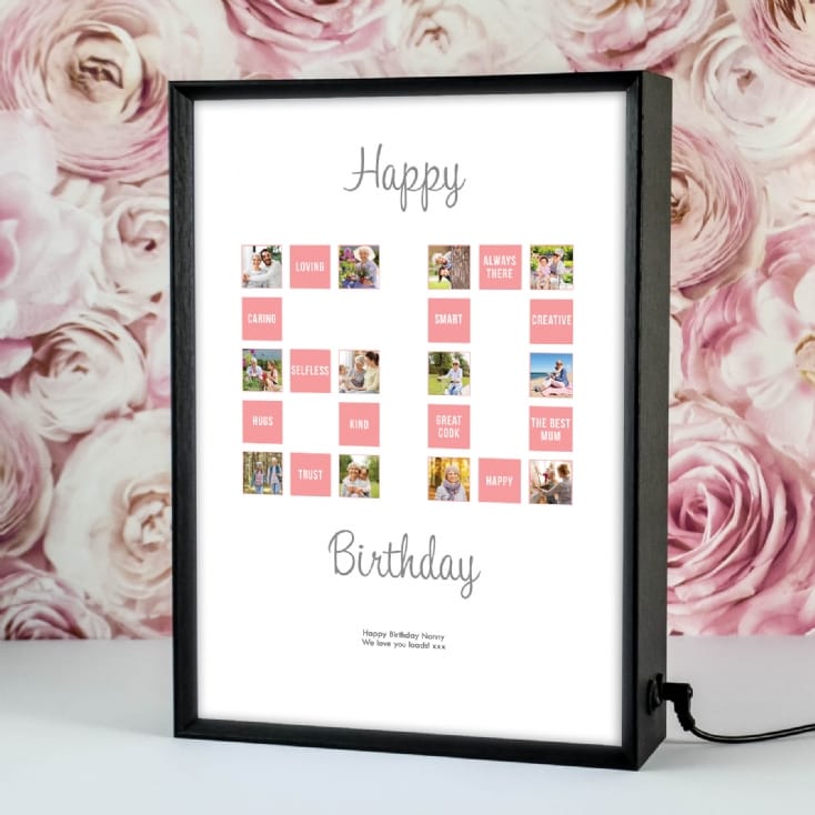 Personalised 60th Birthday Photo and Traits Light Box