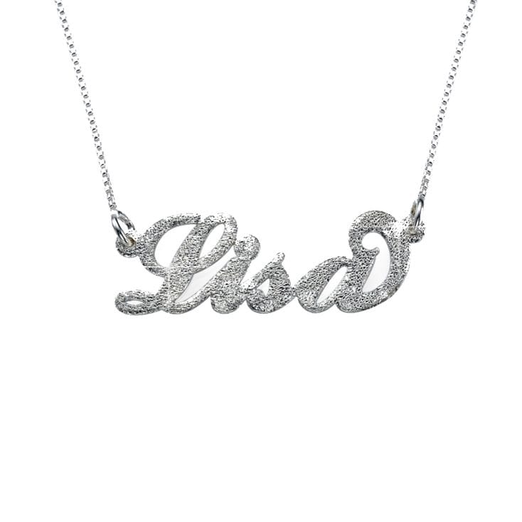 Diamond Cut Silver Personalised Name Necklace Find Me A Gift Our selection of personalized name necklaces are available in stainless steel, sterling silver and all the colors of. diamond cut silver personalised name necklace