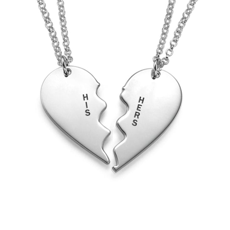 Personalised Split Heart Necklace