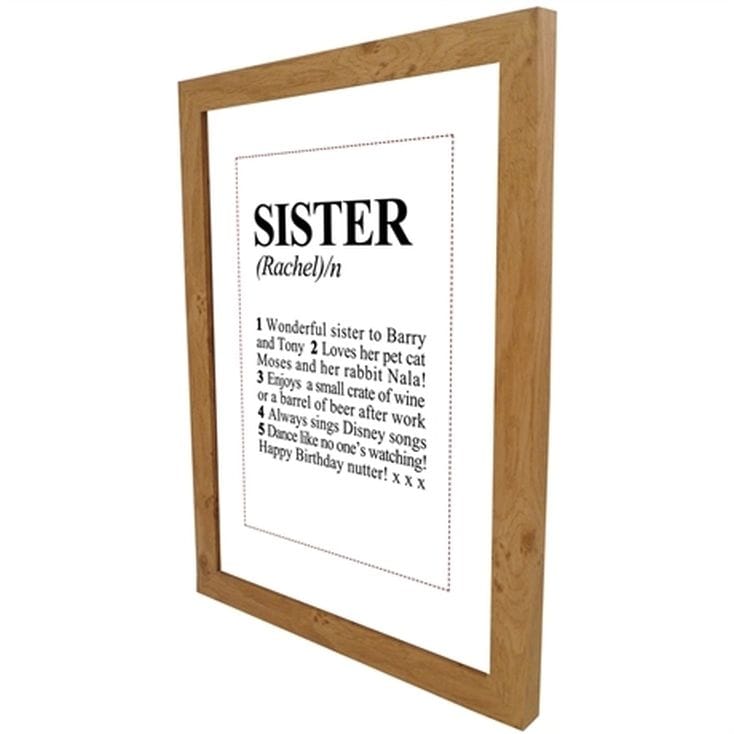 Personalised Sister Dictionary Definition Print