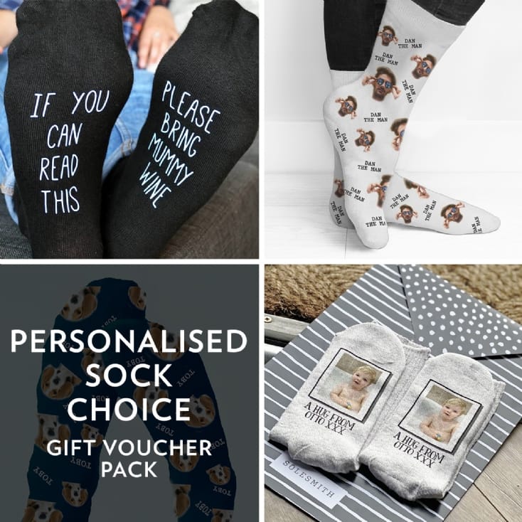 Personalised Socks Choice Voucher Gift Pack