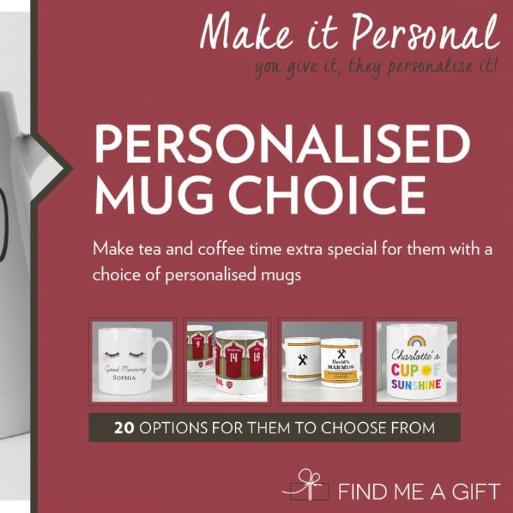 Personalised Mug Choice Voucher Gift Pack