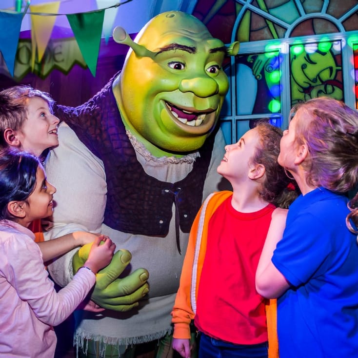 Shrek's Adventure London and Two Course Meal for Two