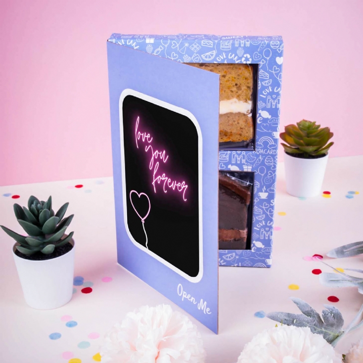 Personalised Neon Love You Forever Cake in a Card