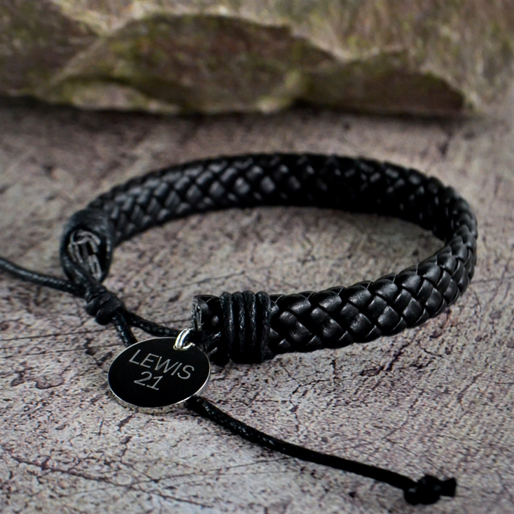 Leather weave bracelet clearance