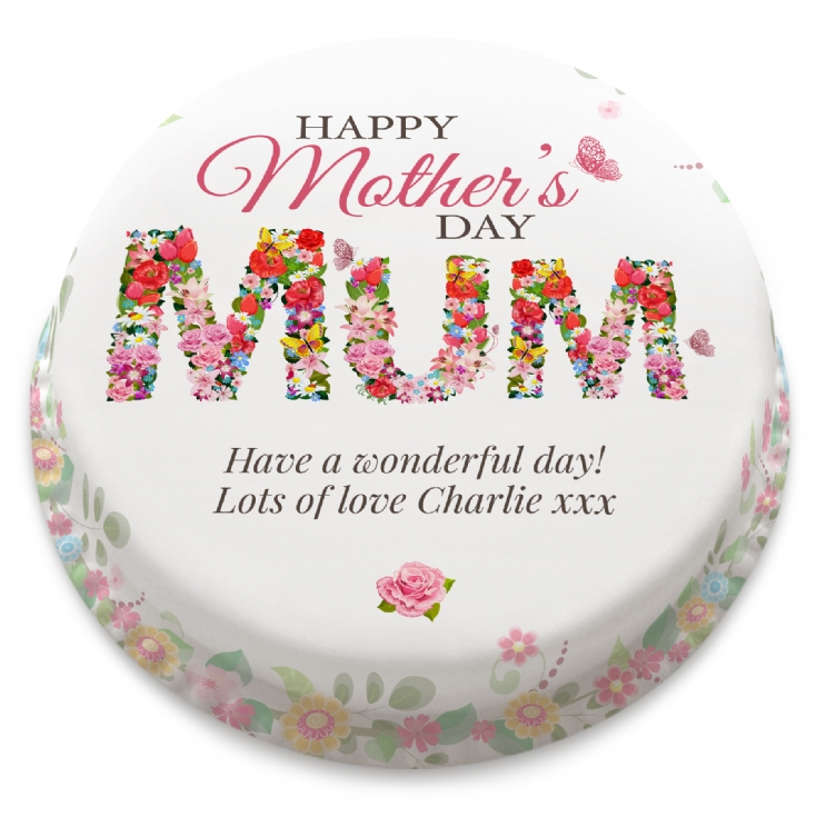 Floral Mothers Day Personalised Letterbox Cake