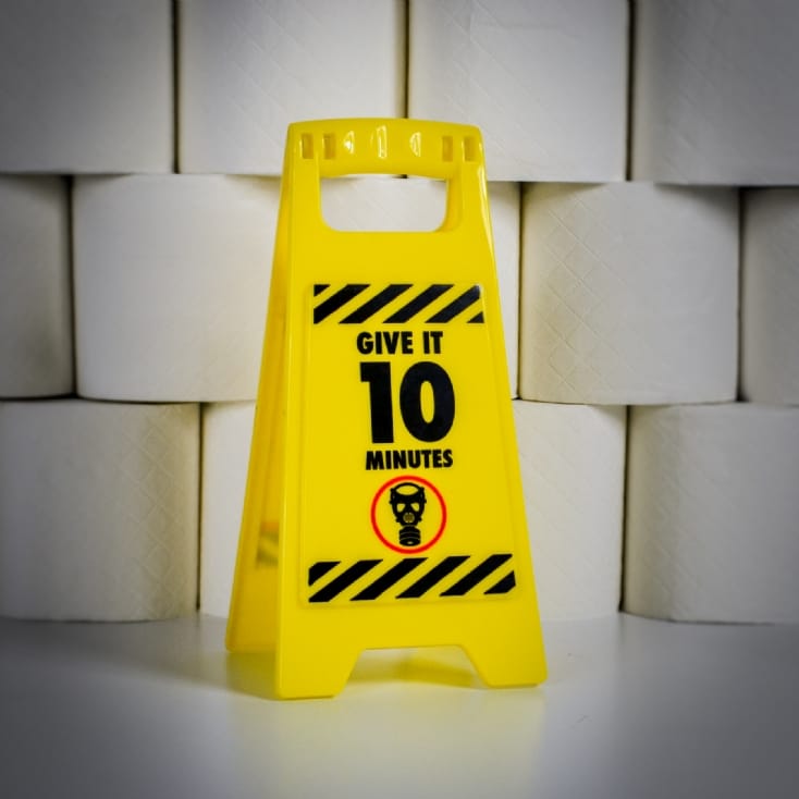 DEEPLY SATISFYING POO IN PROGRESS WARNING SIGN CAUTION  NOVELTY GIFT FUNNY PRANK 