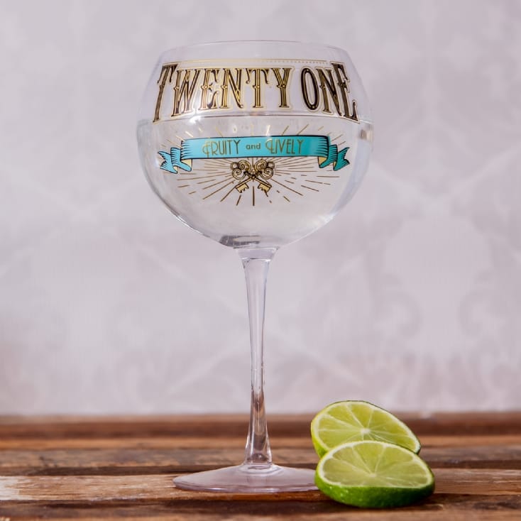 Prohibition Style 21st Birthday Gin Glass