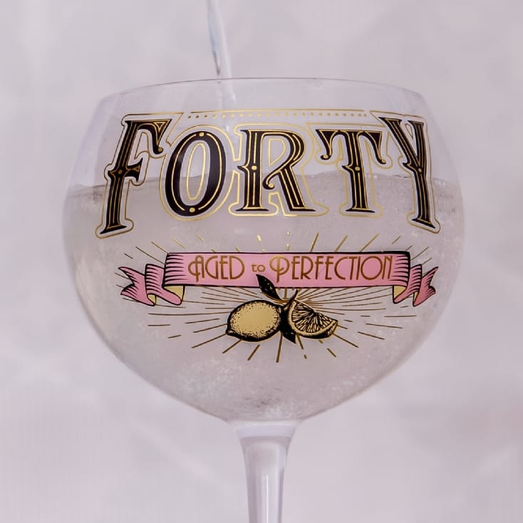 Prohibition Style 40th Birthday Gin Glass