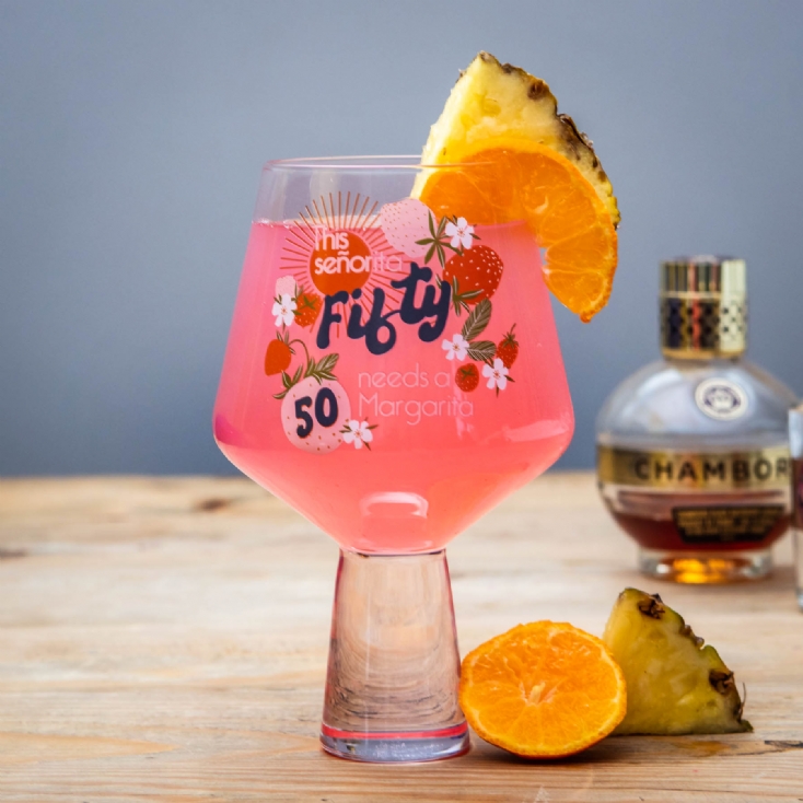 Milestone Birthday Age Tropical Cocktail Glass