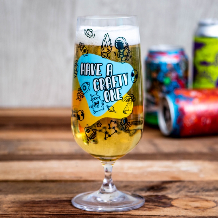 Have a Crafty One Illustrated Craft Beer Glass