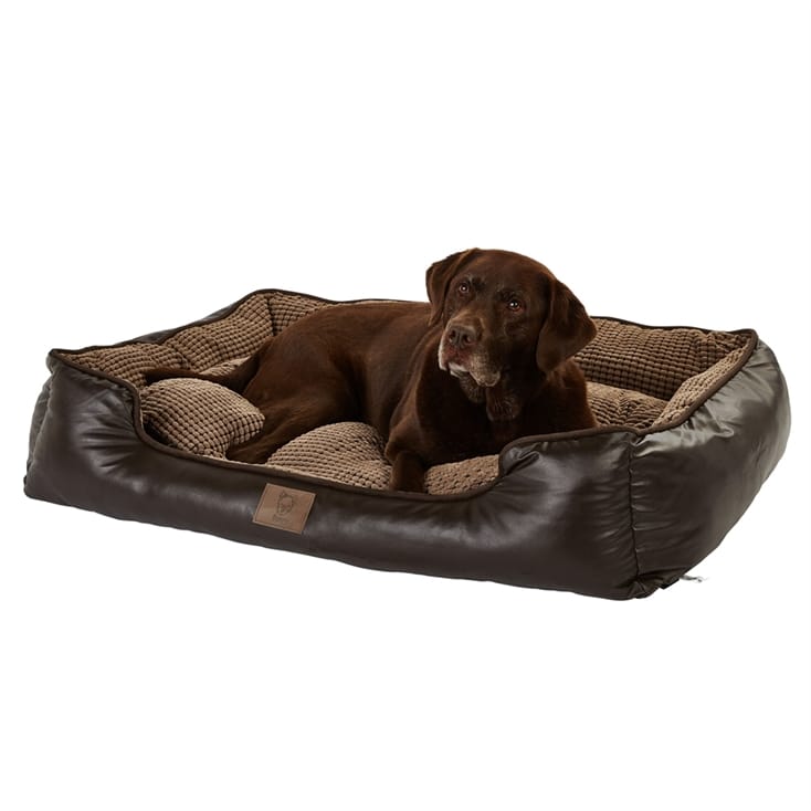 Personalised Tuscan Faux Leather Dog, Leather Dog Bed Cover