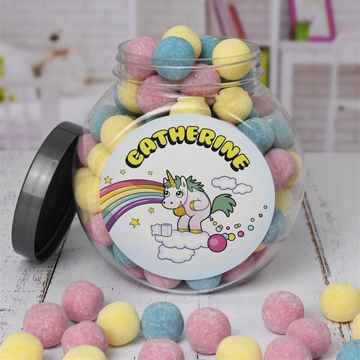 Unicorn Poop Personalised Sweet Jar