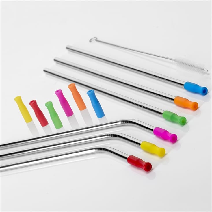 Set of 6 Recyclable Stainless Steel Straws