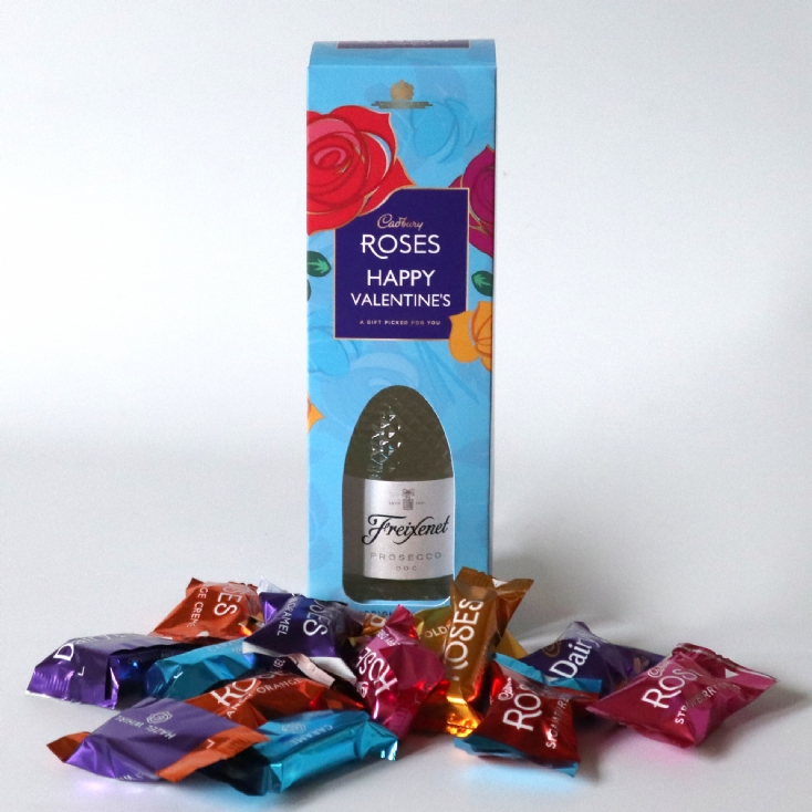 Personalised Cadbury Roses and Prosecco Gift Box