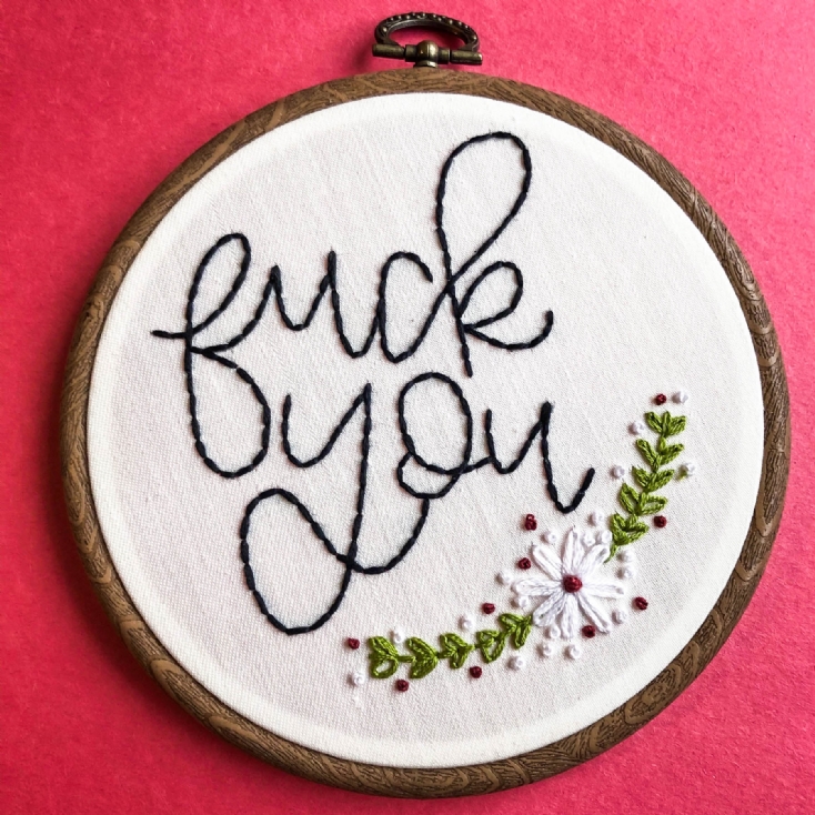 5" Handmade Fuck Embroidery Hoops