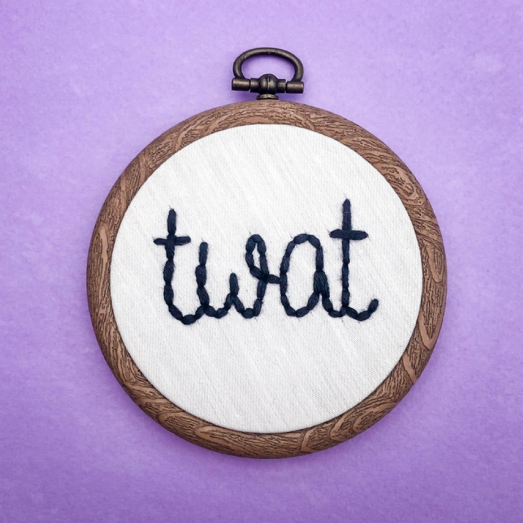 3" Handmade Swear Word Embroidery Hoops